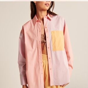 Abercrombie&Fitch Women’s Color Block oversized button up